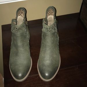 Olive Green Booties NWOT